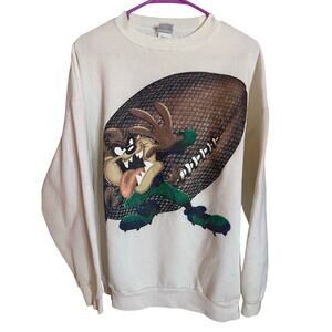 Vintage Looney Tunes Taz Football Crewneck